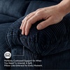 image:imageSignature Design by Ashley SimpleJoy Corduroy Sofa 3 Seater Black CouchNavy
