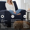image:imageSignature Design by Ashley SimpleJoy Corduroy Sofa 3 Seater Black CouchNavy