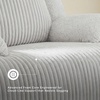 image:imageSignature Design by Ashley Top Tier Rocker Recliner Chair Oversized Wide Seat Cozy Corduroy Velvet Polyester Upholstery Manual Pull Tab Lounge Chair for Living Room No Assembly Required ChocolateWhite