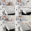 image:imageSignature Design by Ashley Top Tier Rocker Recliner Chair Oversized Wide Seat Cozy Corduroy Velvet Polyester Upholstery Manual Pull Tab Lounge Chair for Living Room No Assembly Required ChocolateWhite