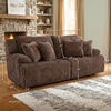 image:imageSignature Design by Ashley Top Tier Rocker Recliner Chair Oversized Wide Seat Cozy Corduroy Velvet Polyester Upholstery Manual Pull Tab Lounge Chair for Living Room No Assembly Required ChocolateDark Brown
