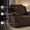 image:imageSignature Design by Ashley Top Tier Rocker Recliner Chair Oversized Wide Seat Cozy Corduroy Velvet Polyester Upholstery Manual Pull Tab Lounge Chair for Living Room No Assembly Required ChocolateDark Brown