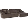 image:imageSignature Design by Ashley Top Tier Rocker Recliner Chair Oversized Wide Seat Cozy Corduroy Velvet Polyester Upholstery Manual Pull Tab Lounge Chair for Living Room No Assembly Required ChocolateChocolate Brown