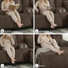 image:imageSignature Design by Ashley Top Tier Rocker Recliner Chair Oversized Wide Seat Cozy Corduroy Velvet Polyester Upholstery Manual Pull Tab Lounge Chair for Living Room No Assembly Required ChocolateDark Brown