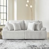 image:imageSignature Design by Ashley Top Tier Rocker Recliner Chair Oversized Wide Seat Cozy Corduroy Velvet Polyester Upholstery Manual Pull Tab Lounge Chair for Living Room No Assembly Required ChocolateWhite