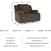 image:imageSignature Design by Ashley Top Tier Rocker Recliner Chair Oversized Wide Seat Cozy Corduroy Velvet Polyester Upholstery Manual Pull Tab Lounge Chair for Living Room No Assembly Required ChocolateDark Brown