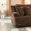 image:imageSignature Design by Ashley Top Tier Rocker Recliner Chair Oversized Wide Seat Cozy Corduroy Velvet Polyester Upholstery Manual Pull Tab Lounge Chair for Living Room No Assembly Required ChocolateDark Brown