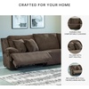 image:imageSignature Design by Ashley Top Tier Rocker Recliner Chair Oversized Wide Seat Cozy Corduroy Velvet Polyester Upholstery Manual Pull Tab Lounge Chair for Living Room No Assembly Required ChocolateChocolate Brown