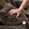 image:imageSignature Design by Ashley Top Tier Rocker Recliner Chair Oversized Wide Seat Cozy Corduroy Velvet Polyester Upholstery Manual Pull Tab Lounge Chair for Living Room No Assembly Required ChocolateDark Brown