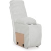 image:imageSignature Design by Ashley Top Tier Rocker Recliner Chair Oversized Wide Seat Cozy Corduroy Velvet Polyester Upholstery Manual Pull Tab Lounge Chair for Living Room No Assembly Required ChocolateWhite