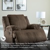 image:imageSignature Design by Ashley Top Tier Rocker Recliner Chair Oversized Wide Seat Cozy Corduroy Velvet Polyester Upholstery Manual Pull Tab Lounge Chair for Living Room No Assembly Required ChocolateDark Brown