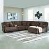 image:imageSignature Design by Ashley Top Tier Rocker Recliner Chair Oversized Wide Seat Cozy Corduroy Velvet Polyester Upholstery Manual Pull Tab Lounge Chair for Living Room No Assembly Required ChocolateChocolate Brown