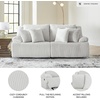 image:imageSignature Design by Ashley Top Tier Rocker Recliner Chair Oversized Wide Seat Cozy Corduroy Velvet Polyester Upholstery Manual Pull Tab Lounge Chair for Living Room No Assembly Required ChocolateWhite