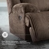 image:imageSignature Design by Ashley Top Tier Rocker Recliner Chair Oversized Wide Seat Cozy Corduroy Velvet Polyester Upholstery Manual Pull Tab Lounge Chair for Living Room No Assembly Required ChocolateDark Brown