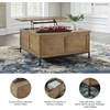 image:imageSignature Design by Ashley Torlanta Lift Top Coffee Table 36 W Square Light BrownBlack Centerpiece Casual Living Room Furniture Solid Wood Frame Birch Veneer MDF Substrate amp Steel