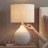 image:imageSignature Design by Ashley Waldish Rustic Metal Bedside Table Lamp CreamWhite