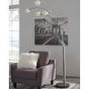 image:imageSignature Design by Ashley Winter Contemporary 95 Metal and Black Marble Floor Arc Lamp with 5 Lights amp Dimmer Switch SilverContemporary