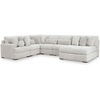 image:imageSignature Design by Ashley Cuddlesome 3Piece Modular Sectional WhiteRight Hand 6Piece Sectional with Chaise