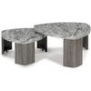 image:imageSignature Design by Ashley Faux Marble Triangle End Table Gray amp Brown39 W x 3863 D x 1813 H
