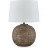 image:imageSignature Design by Ashley Magalie Metal Table Lamp Antiqued SilverDark Brown  White