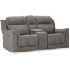 image:imageSignature Design by Ashley Power Reclining Sofa Living Room Couch SandSlate Gray