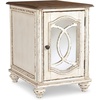 image:imageSignature Design by Ashley Realyn Chairside End Table with StorageWhite  Dark Brown