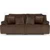 image:imageSignature Design by Ashley Top Tier Rocker Recliner Chair Oversized Wide Seat Cozy Corduroy Velvet Polyester Upholstery Manual Pull Tab Lounge Chair for Living Room No Assembly Required ChocolateDark Brown