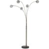 image:imageSignature Design by Ashley Winter Contemporary 95 Metal and Black Marble Floor Arc Lamp with 5 Lights amp Dimmer Switch SilverContemporary