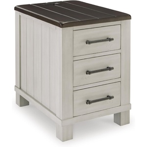 image:imageSignature Design by Ashley 1Piece Chairside End Table WhiteGrayDark Brown  Light Gray