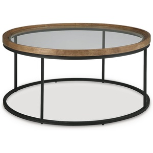 image:imageSignature Design by Ashley 1Piece Round Mango Wood Glass Coffee Table