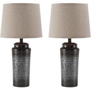 image:imageSignature Design by Ashley 25 in Ceramic Table Lamp Set of 2 TaupeGray