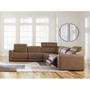 image:imageSignature Design by Ashley 6Piece Leather Power Reclining Sectional Sofa5Piece Sectional
