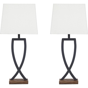 image:imageSignature Design by Ashley Deidra Metal Table Lamp Set of 2 BlackBlackBrown