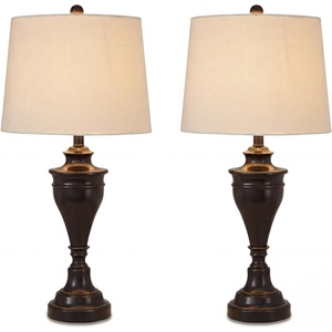 image:imageSignature Design by Ashley Deidra Metal Table Lamp Set of 2 BlackWhite