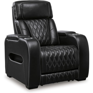 image:imageSignature Design by Ashley Leather Power Recliner Chair Zero GravityBlack