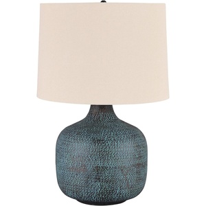 image:imageSignature Design by Ashley Magalie Metal Table Lamp Antiqued SilverBeige  Copper  Blue  Bronze