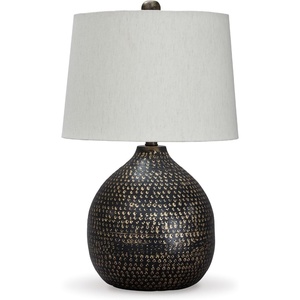 image:imageSignature Design by Ashley Magalie Metal Table Lamp Antiqued SilverWhite