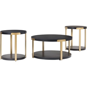 image:imageSignature Design by Ashley Round Coffee Table and End Table Set of 3Black