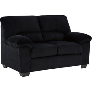 image:imageSignature Design by Ashley SimpleJoy Corduroy Sofa 3 Seater Black CouchBlack