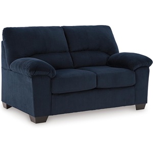image:imageSignature Design by Ashley SimpleJoy Corduroy Sofa 3 Seater Black CouchNavy