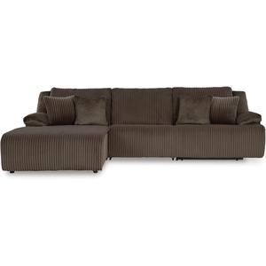 image:imageSignature Design by Ashley Top Tier Rocker Recliner Chair Oversized Wide Seat Cozy Corduroy Velvet Polyester Upholstery Manual Pull Tab Lounge Chair for Living Room No Assembly Required ChocolateChocolate Brown