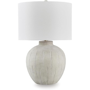 image:imageSignature Design by Ashley Waldish Rustic Metal Bedside Table Lamp CreamWarm Gray
