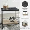 image:imageSignature Design By Ashley Minrich Eclectic Accent Table with Lower Shelf Black amp Light Brown