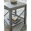 image:imageSignature Design by Ashley 1Piece End Table Farmhouse Square with ShelfDark Gray
