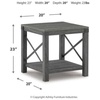 image:imageSignature Design by Ashley 1Piece End Table Farmhouse Square with ShelfDark Gray