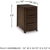 image:imageSignature Design by Ashley 1Piece Narrow End Table with Drawers and USBDark Brown