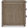 image:imageSignature Design by Ashley 1Piece Narrow End Table with Drawers and USBLight Brown