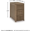 image:imageSignature Design by Ashley 1Piece Narrow End Table with Drawers and USBLight Brown