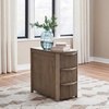 image:imageSignature Design by Ashley 1Piece Narrow End Table with Drawers and USBLight Brown