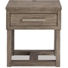 image:imageSignature Design by Ashley 1Piece Wood End Table with USB Grayish Brown